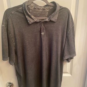 John Varvatos XXL grey short sleeve collared shirt